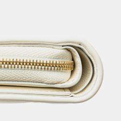 Louis Vuitton White Embossed Lambskin Monogram Lou Wallet Bag