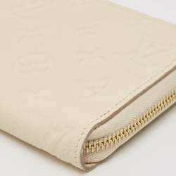 Louis Vuitton Creme Monogram Empreinte Leather Zippy Wallet
