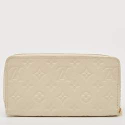 Louis Vuitton Creme Monogram Empreinte Leather Zippy Wallet