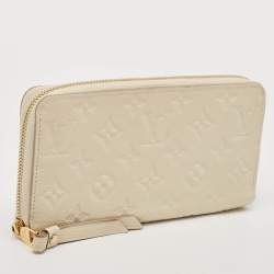 Louis Vuitton Creme Monogram Empreinte Leather Zippy Wallet
