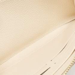 Louis Vuitton Creme Monogram Empreinte Leather Zippy Wallet