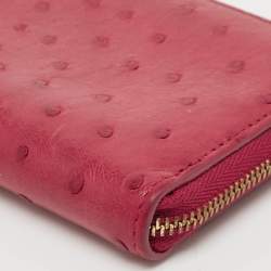 Louis Vuitton Magenta Ostrich Zippy Coin Purse