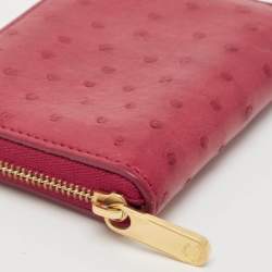 Louis Vuitton Magenta Ostrich Zippy Coin Purse