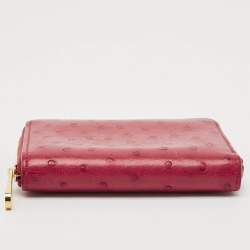 Louis Vuitton Magenta Ostrich Zippy Coin Purse