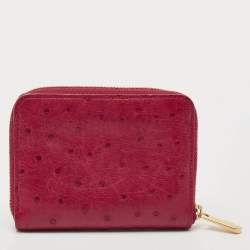 Louis Vuitton Magenta Ostrich Zippy Coin Purse
