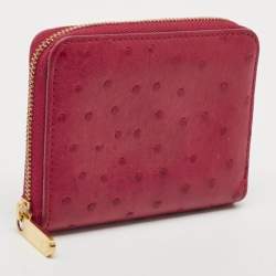 Louis Vuitton Magenta Ostrich Zippy Coin Purse