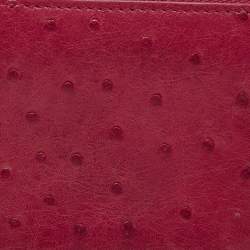 Louis Vuitton Magenta Ostrich Zippy Coin Purse