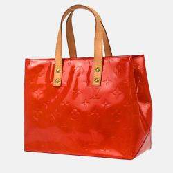 Pre Owned Louis Vuitton Red Monogram Vernis Leather Reade PM Tote Bag