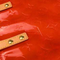 Pre Owned Louis Vuitton Red Monogram Vernis Leather Reade PM Tote Bag