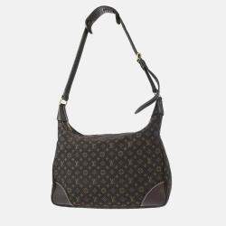 Pre Owned Louis Vuitton Brown Monogram Mini Lin Canvas Boulogne Shoulder Bag