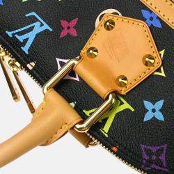 Pre Owned Louis Vuitton Black Monogram Multicolor Canvas Alma Handbag