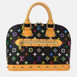 Pre Owned Louis Vuitton Black Monogram Multicolor Canvas Alma Handbag