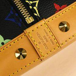 Pre Owned Louis Vuitton Black Monogram Multicolor Canvas Alma Handbag