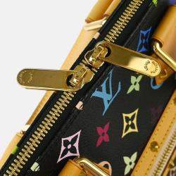 Pre Owned Louis Vuitton Black Monogram Multicolor Canvas Alma Handbag