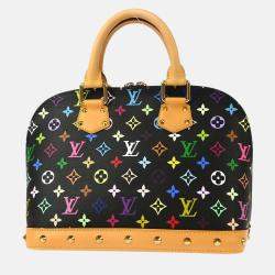 Pre Owned Louis Vuitton Black Monogram Multicolor Canvas Alma Handbag