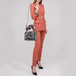 Louis Vuitton Grey/Black Leopard Print Coated Canvas Twist MM Bag