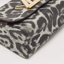 Louis Vuitton Grey/Black Leopard Print Coated Canvas Twist MM Bag