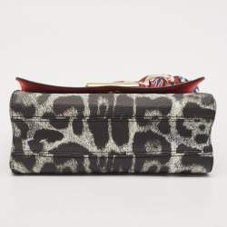 Louis Vuitton Grey/Black Leopard Print Coated Canvas Twist MM Bag