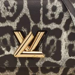 Louis Vuitton Grey/Black Leopard Print Coated Canvas Twist MM Bag