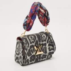 Louis Vuitton Grey/Black Leopard Print Coated Canvas Twist MM Bag
