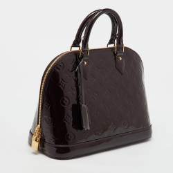 Pre Owned Louis Vuitton Amarante Monogram Vernis Alma PM Bag