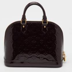 Pre Owned Louis Vuitton Amarante Monogram Vernis Alma PM Bag