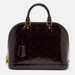 Pre Owned Louis Vuitton Amarante Monogram Vernis Alma PM Bag