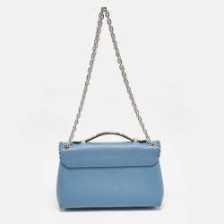 Louis Vuitton Blue Cuir Plume Leather and Python Very Bag