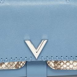 Louis Vuitton Blue Cuir Plume Leather and Python Very Bag