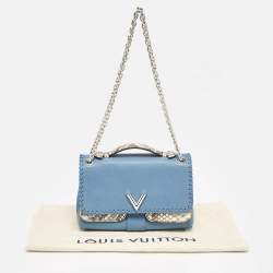 Louis Vuitton Blue Cuir Plume Leather and Python Very Bag