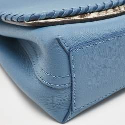 Louis Vuitton Blue Cuir Plume Leather and Python Very Bag