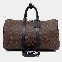 Louis Vuitton Brown Coated Canvas Macassar Bandouliere Keepall 45 bag