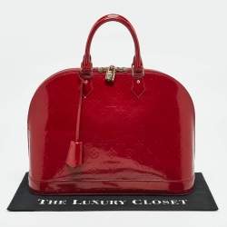 Pre Owned Louis Vuitton Pomme D’amour Monogram Vernis Alma GM Bag