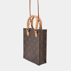 Louis Vuitton Brown Canvas Monogram Petit Sac Plat Mini Handbag