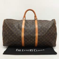 Pre Owned Louis Vuitton Monogram Canvas and Leather Keepall 60 Bag