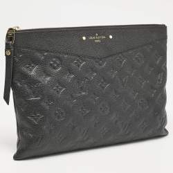 Pre Owned Louis Vuitton Black Monogram Empreinte Leather Daily Pouch