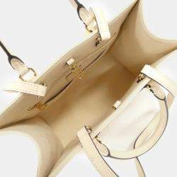 Louis Vuitton Cream Monogram Empreinte Leather OnTheGo MM Handbag