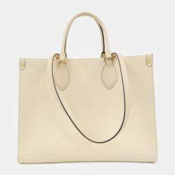 Louis Vuitton Cream Monogram Empreinte Leather OnTheGo MM Handbag