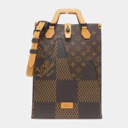 Pre Owned Louis Vuitton Nigo Giant Damier Ebene Monogram Canvas Tote Bag