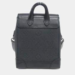 Pre Owned Louis Vuitton Black Taurillon Monogram Nano Steamer Shoulder Bag