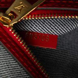 Louis Vuitton Blue Red Leather Monogram Denim OnTheGo GM Tote Bag