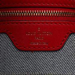 Louis Vuitton Blue Red Leather Monogram Denim OnTheGo GM Tote Bag