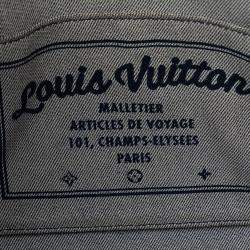 Louis Vuitton Blue Red Leather Monogram Denim OnTheGo GM Tote Bag