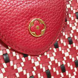 Pre Owned Louis Vuitton Red Woven Leather Capucines PM Handbag