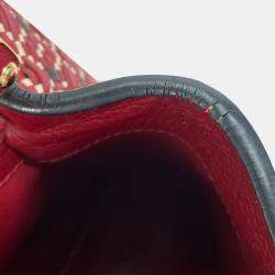 Pre Owned Louis Vuitton Red Woven Leather Capucines PM Handbag