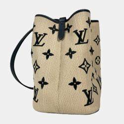 Louis Vuitton Black Cotton Monogram By the Pool Neonoe MM Drawstring Shoulder Bag
