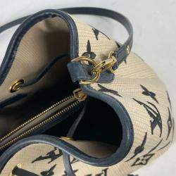 Louis Vuitton Black Cotton Monogram By the Pool Neonoe MM Drawstring Shoulder Bag