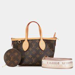 Pre Owned Louis Vuitton Brown PVC Leather Monogram Neverfull BB Shoulder Bag