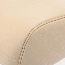  Louis Vuitton Creme Leather Monogram Empreinte Neverfull MM Tote Bag