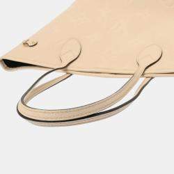  Louis Vuitton Creme Leather Monogram Empreinte Neverfull MM Tote Bag